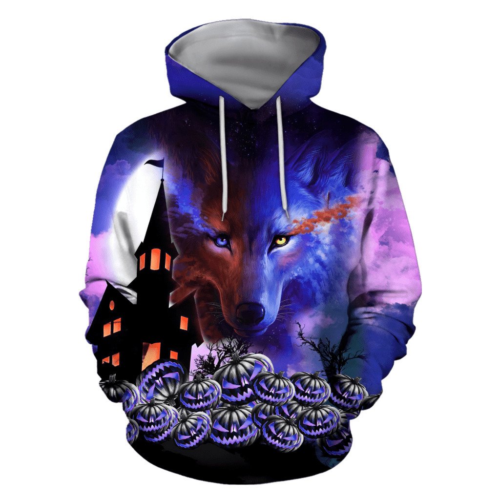 Halloween Wolf All Over Print Unisex Hoodie