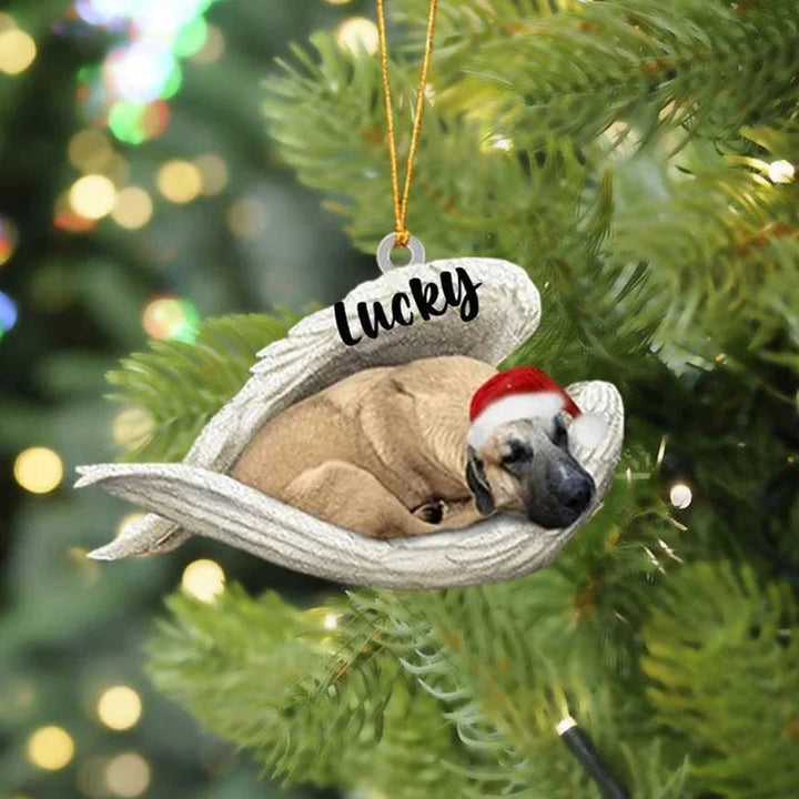 Anatolian Shepherd Dog Sleeping Angel Christmas Flat Acrylic Dog Ornament Memorial Dog Gift