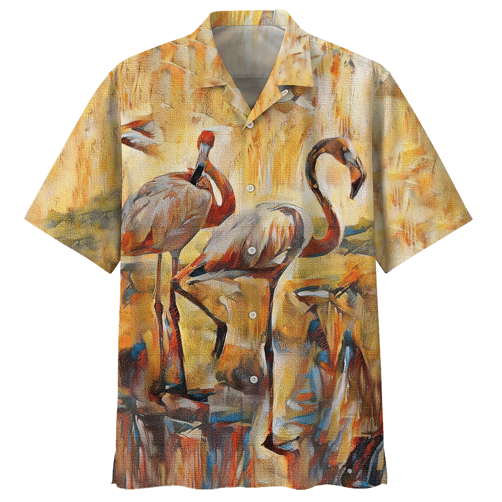 Flamingo Yellow Unique Design Unisex Hawaiian Shirt For Men And Women Dhc17063840