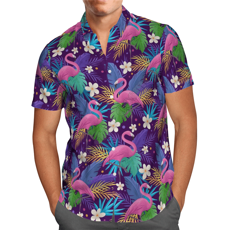 Flowers Flamingo Purple Unique Design Unisex Hawaiian Shirt For Men And Women Dhc17064096