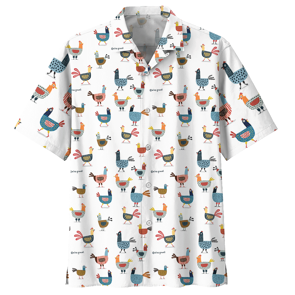 Chicken White Unique Design Unisex Hawaiian Shirt For Men And Women Dhc17063715