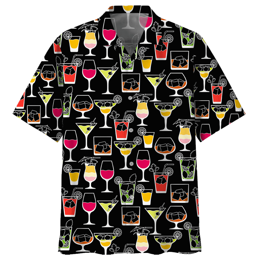 Cocktail Black High Quality Unisex Hawaiian Shirt For Men And Women Dhc17063820