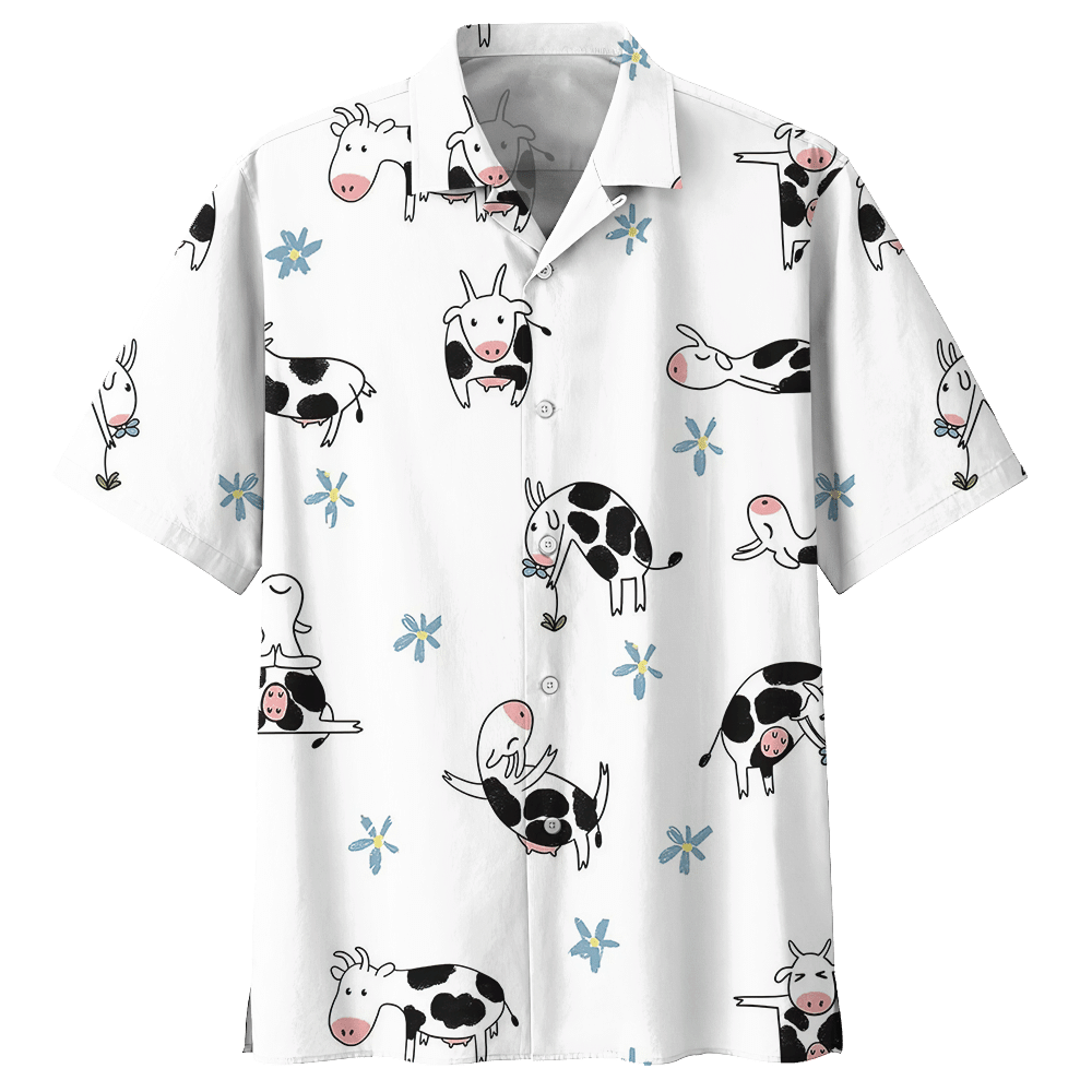 Cow White High Quality Unisex Hawaiian Shirt For Men And Women Dhc17063774