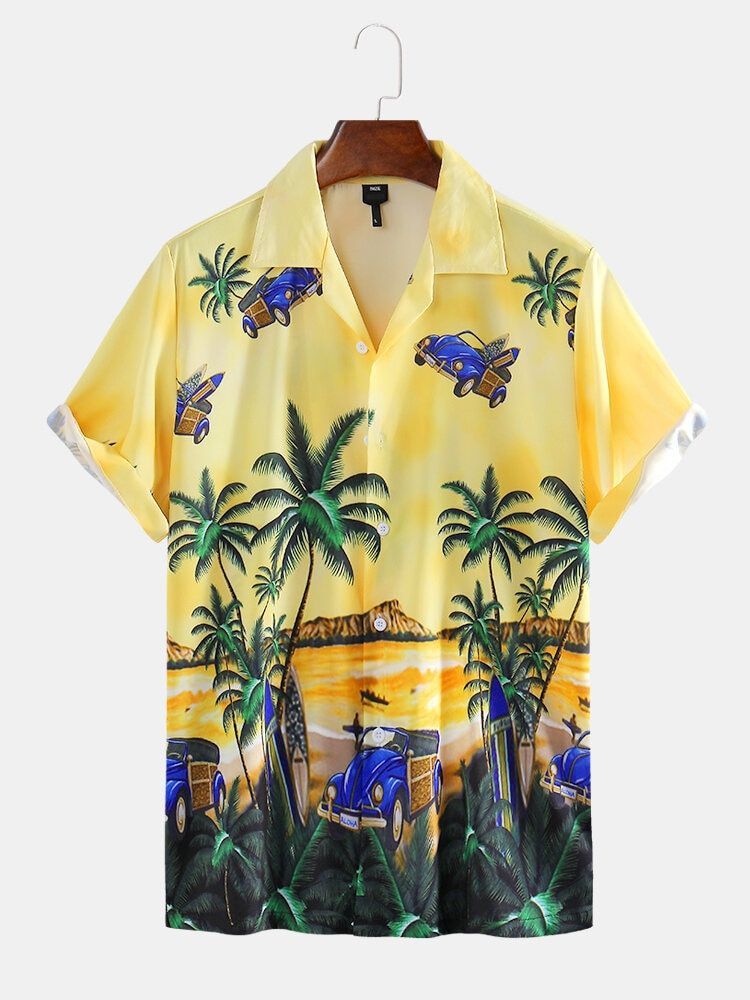 Coconut Tree Yellow Amazing Design Unisex Hawaiian Shirt For Men And Women Dhc17064222