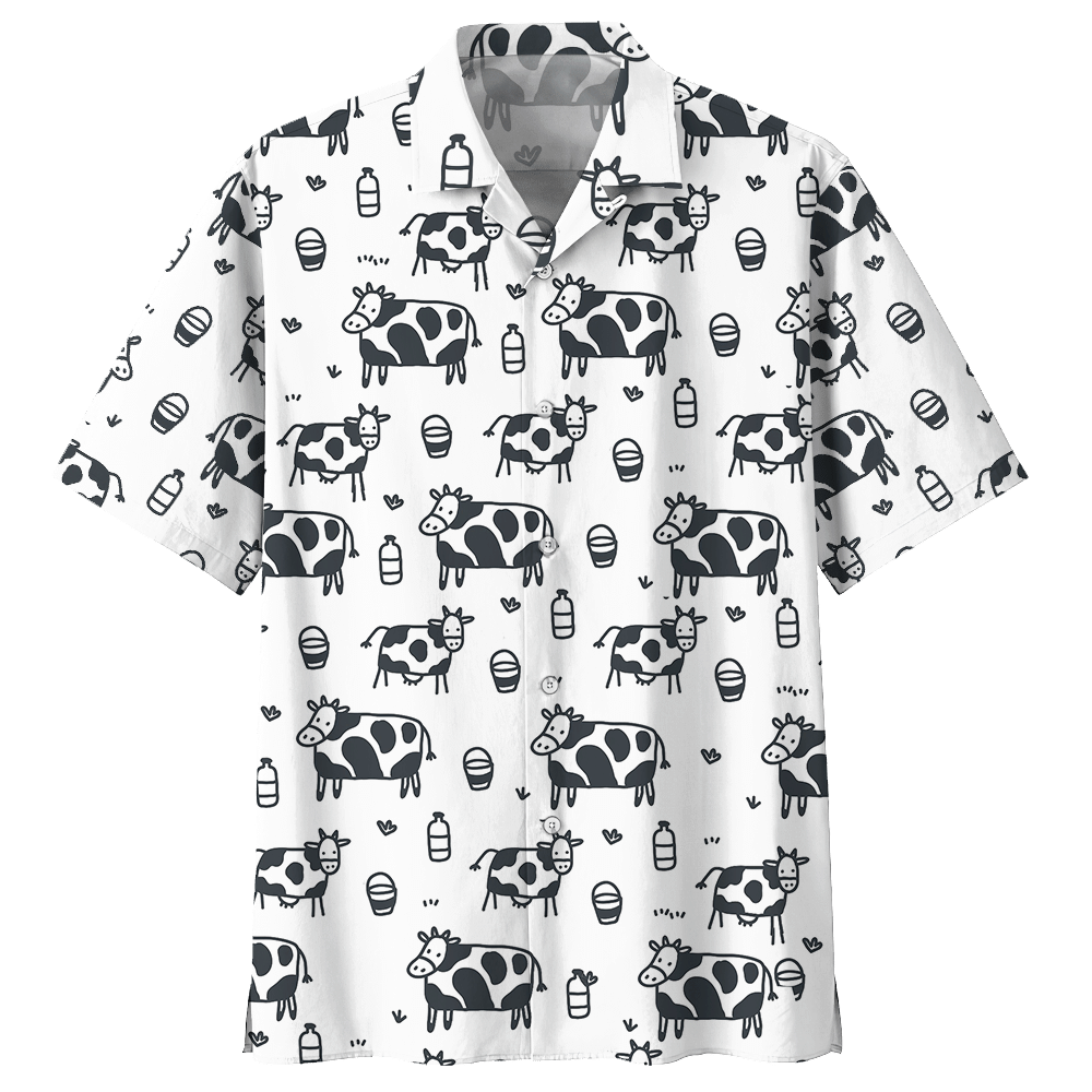 Cow White High Quality Unisex Hawaiian Shirt For Men And Women Dhc17063769