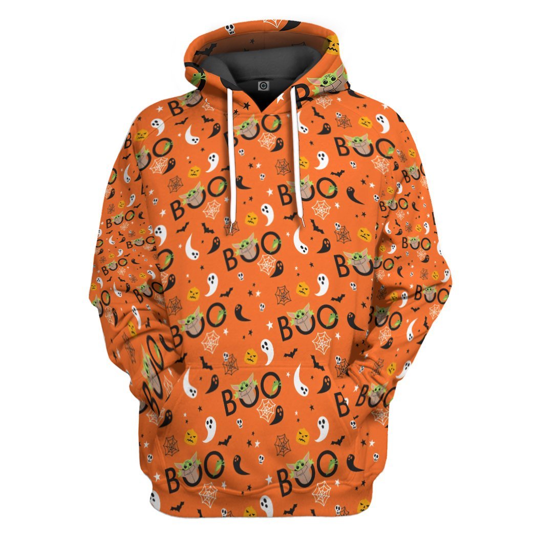3D SW Halloween Peekaboo Yoda All Over Print Unisex Hoodie