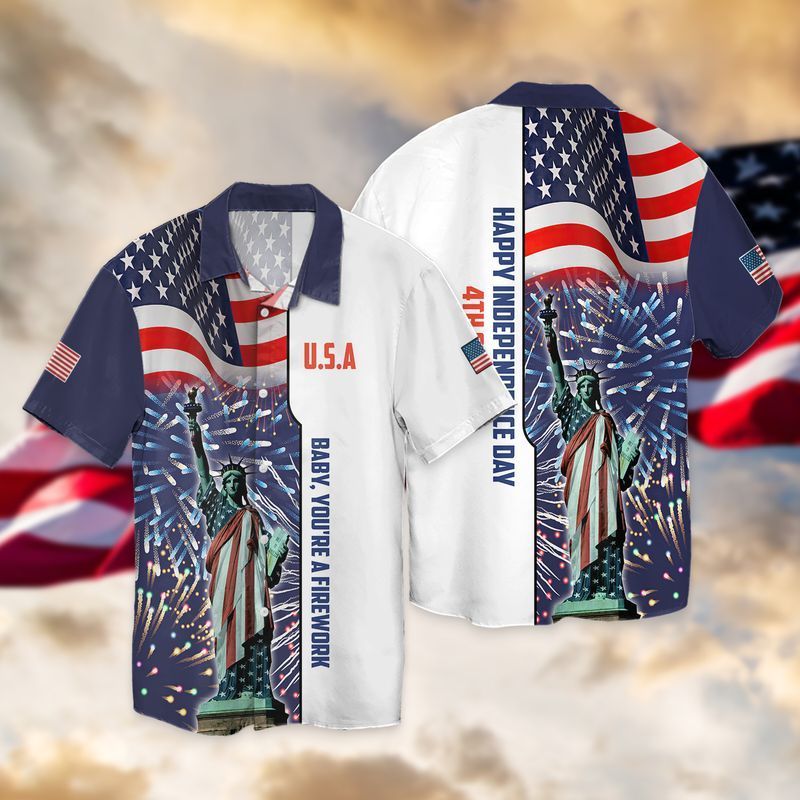 4th Of July Independence Day American Flag Statue of Liberty For Men And Women Graphic Print Short Sleeve