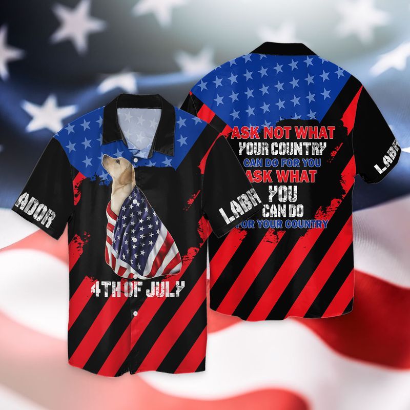 4th Of July Independence Day Labrador Dog Ask Not What Your Country Can Do For You Graphic Print Short Sleeve