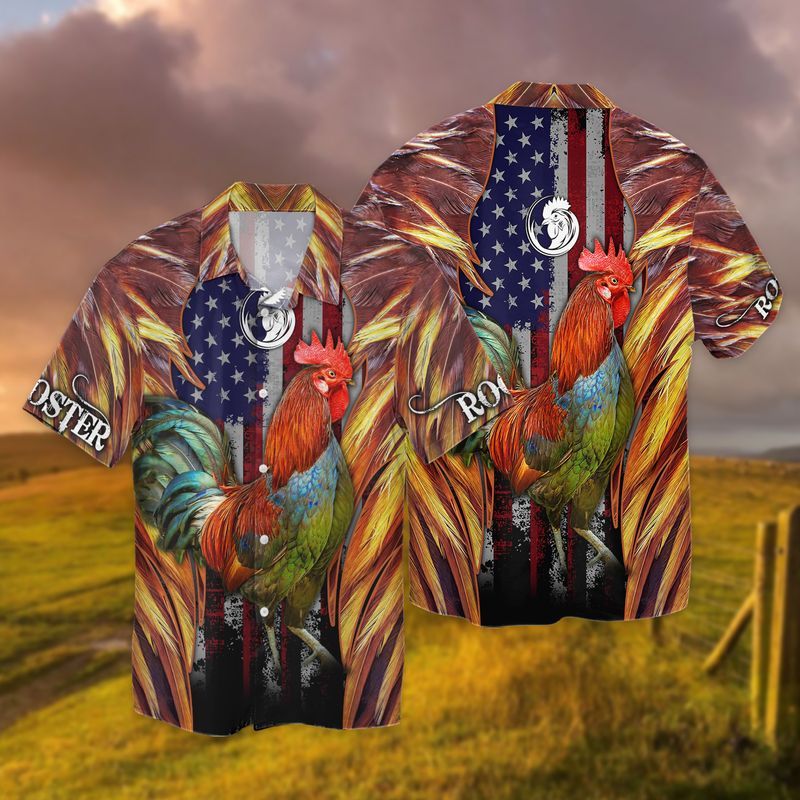 4th Of July Independence Day Rooster For Men And Women Graphic Print Short Sleeve