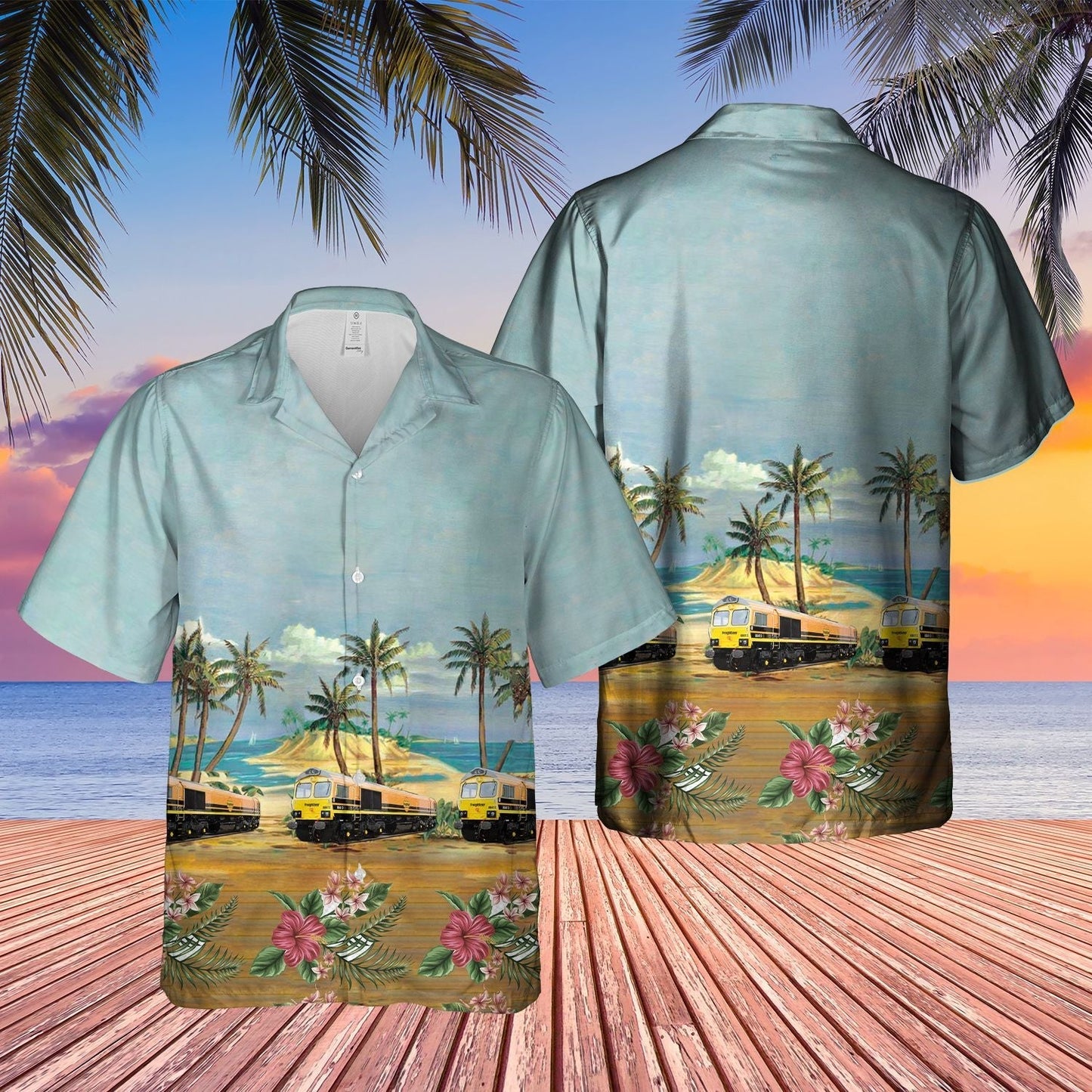 Class 59 Locomotive Train Blue Nice Design Unisex Hawaiian Shirt For Men And Women Dhc17063375