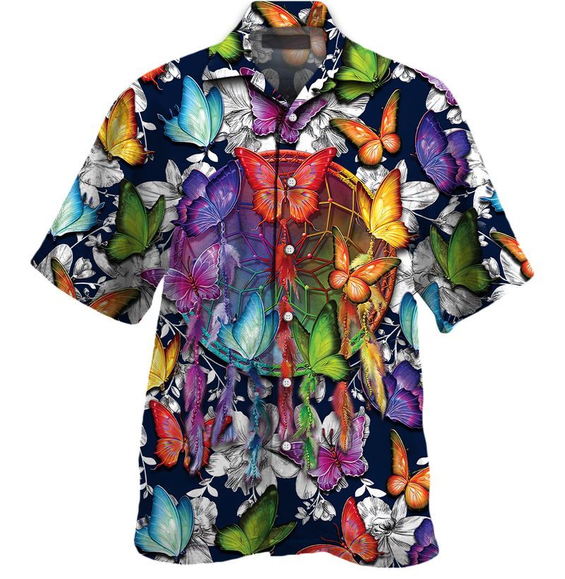 Butterfly Pattern Colorful Unique Design Unisex Hawaiian Shirt For Men And Women Dhc17063903