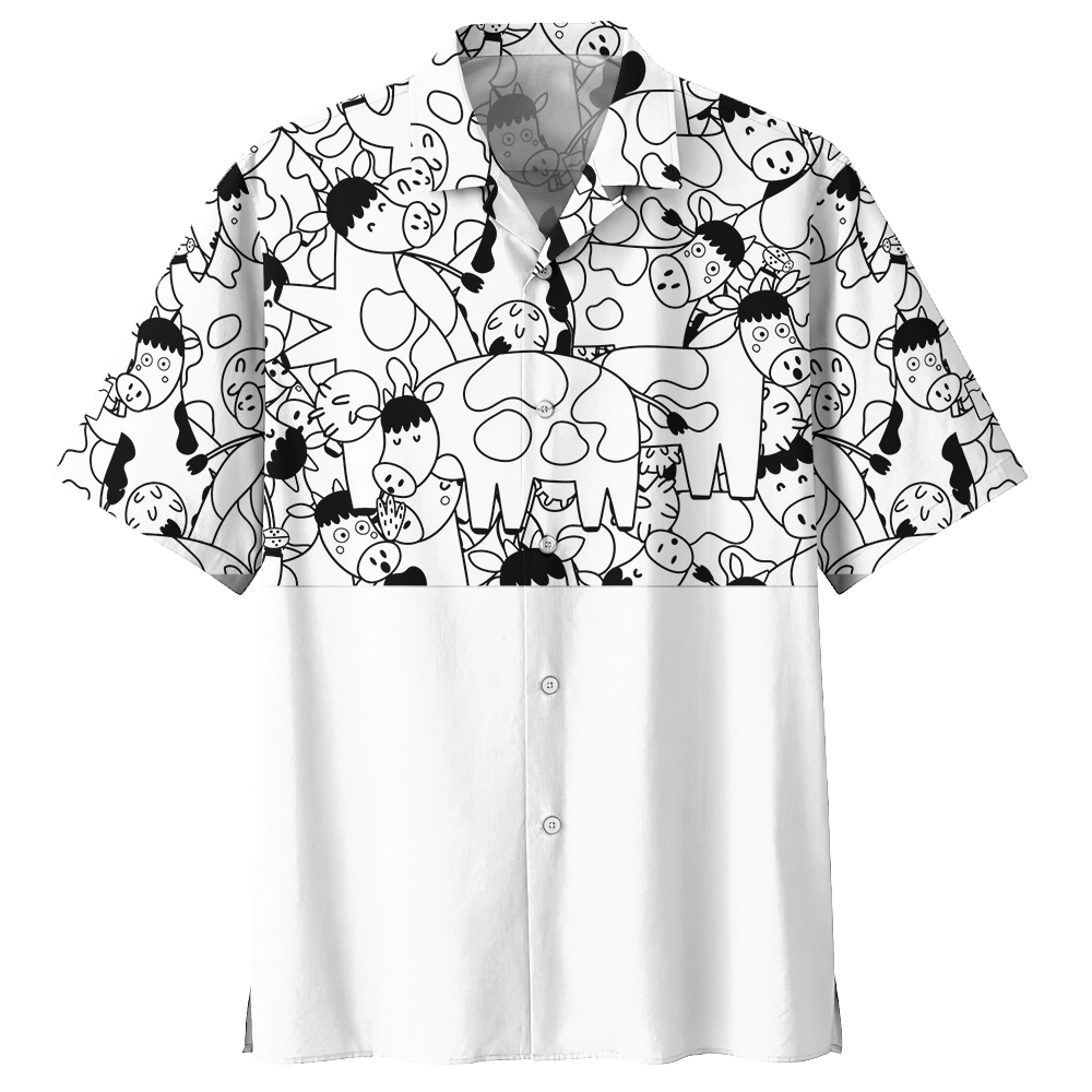 Cow White High Quality Unisex Hawaiian Shirt For Men And Women Dhc17063748