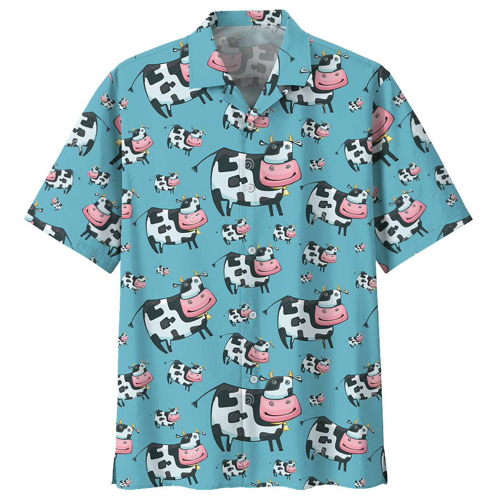 Cow Blue Unique Design Unisex Hawaiian Shirt For Men And Women Dhc17063756