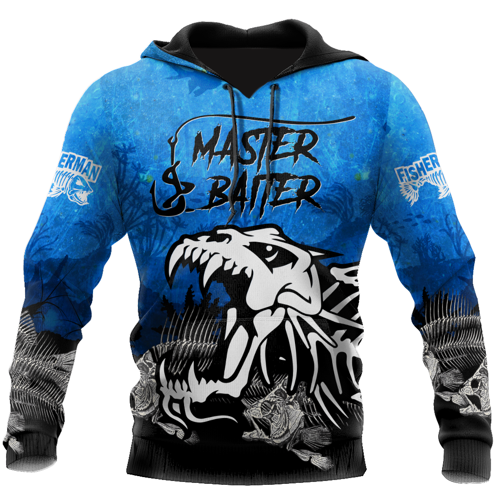 Fishing Gifts Master Baiter Fishing Blue Personalized Unisex Hoodie