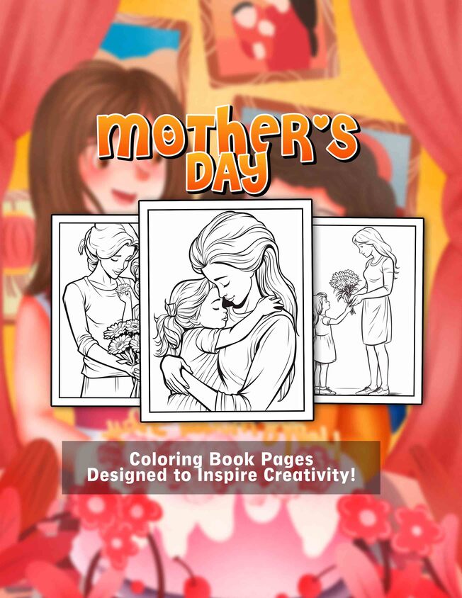 Mother's Day 30 Pages Printable Coloring Book