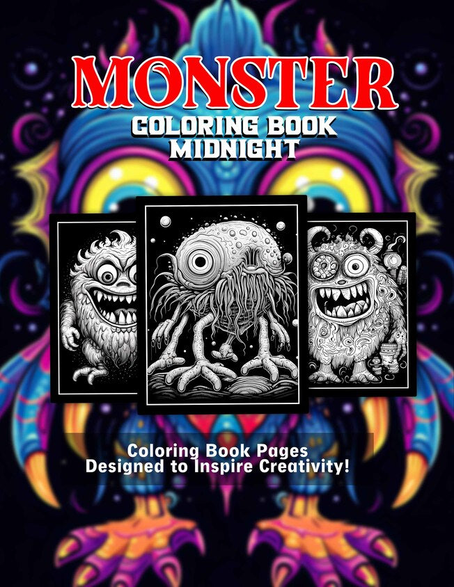 Midnight Monster 30 Pages Printable Coloring Book