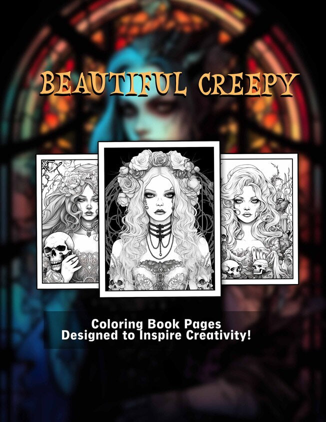 Beautiful Creepy Adult 30 Pages Printable Coloring Book