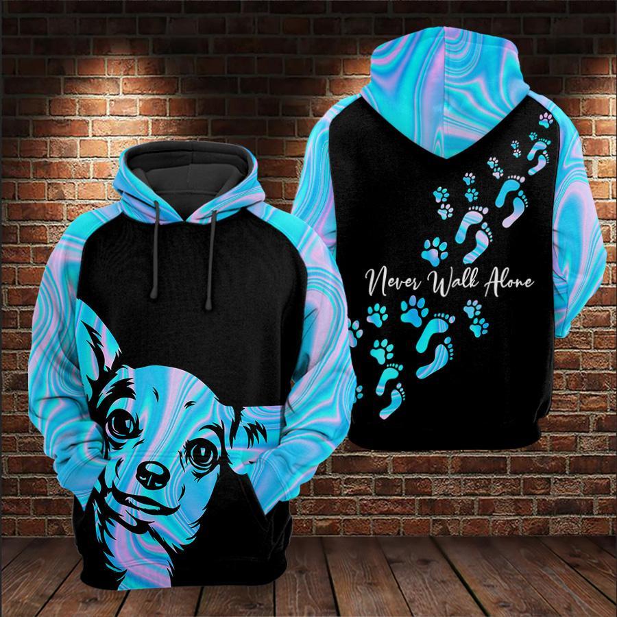 Chihuahua Never Walk Alone All Over Printed For Dog Lovers Unisex Hoodie
