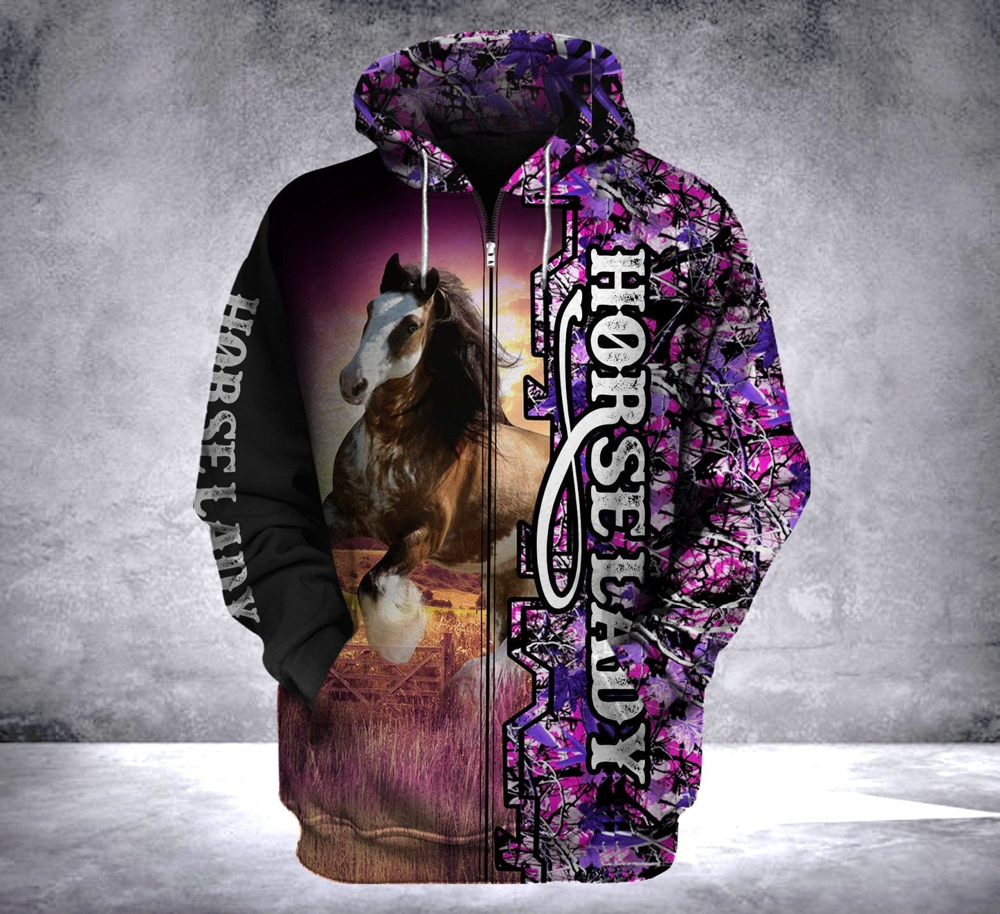 Clydesdale Horse Lady all over hoodie shirt