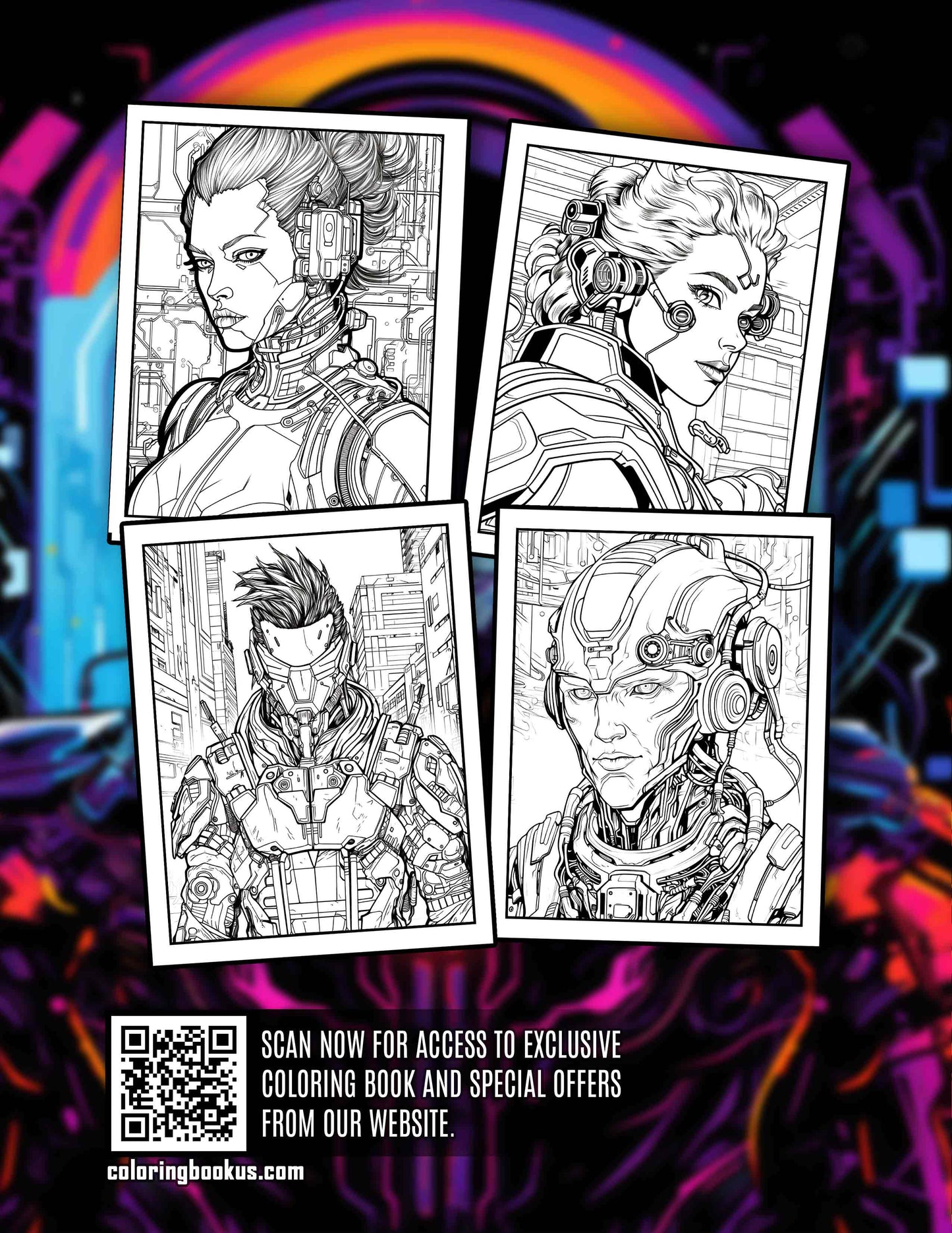 Futuristic Human 30 Pages Printable Coloring Book