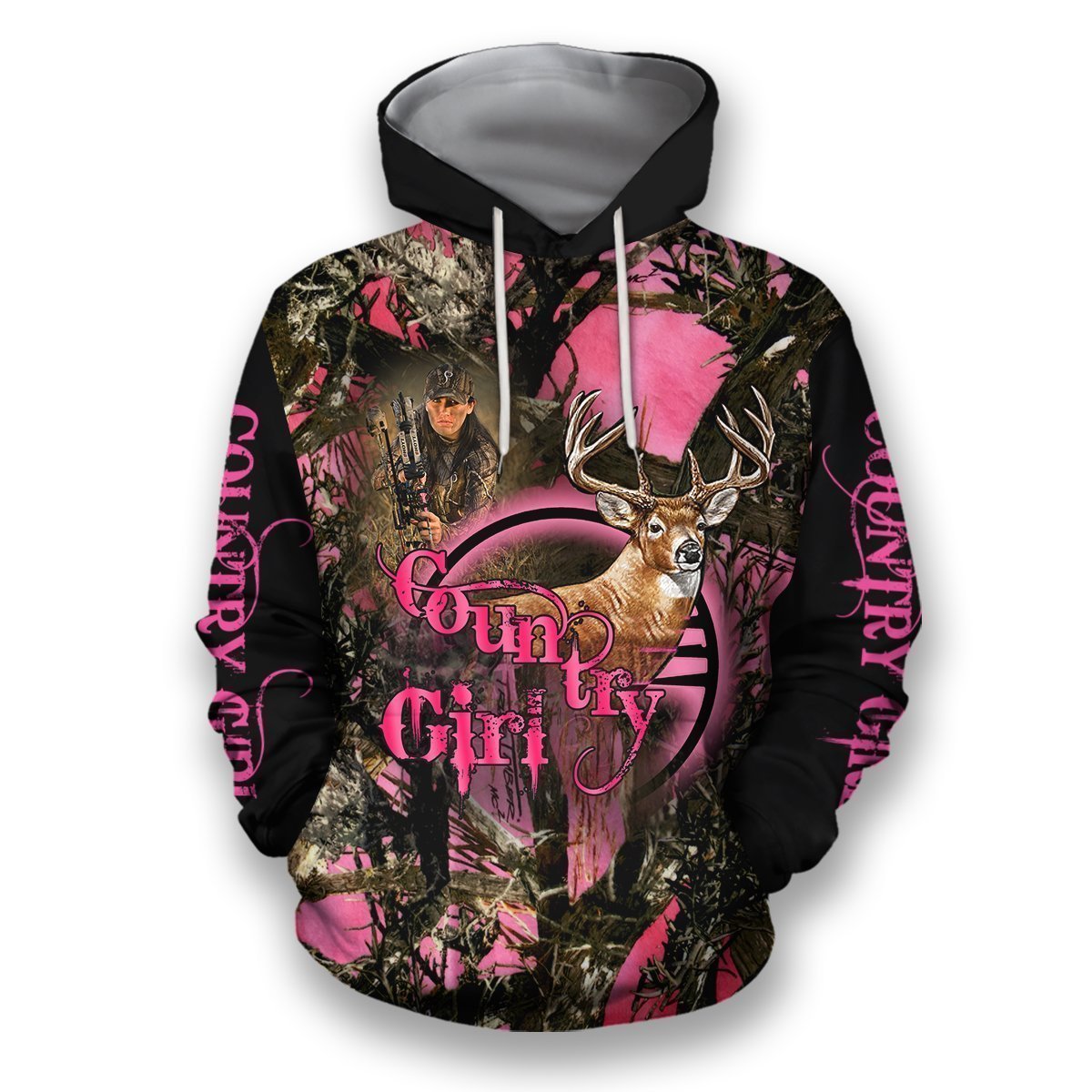 Hunting Gifts Deer Hunting Gifts All Over Printed Hunting Deer Country Girl Unisex Hoodie