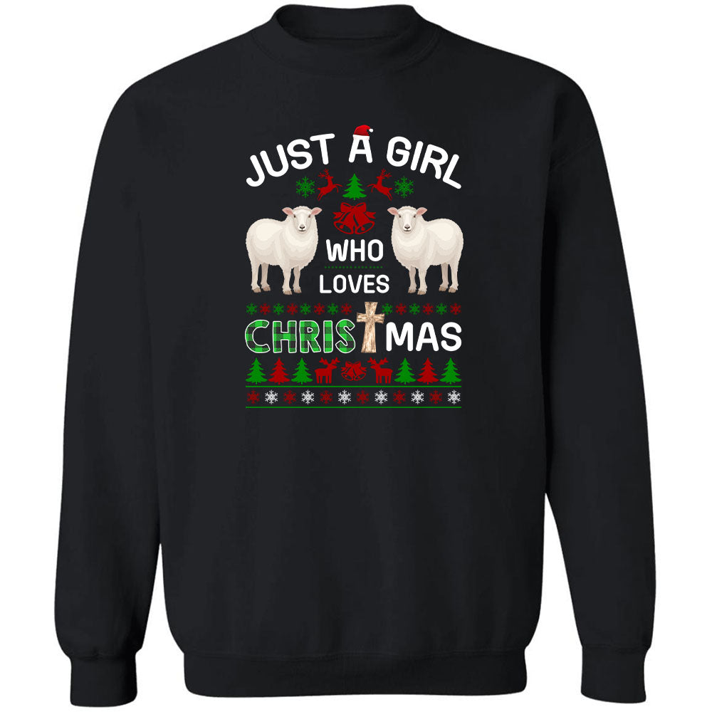 Just a girl who love Christmas - Jesus, Lambs, Christmas Apparel