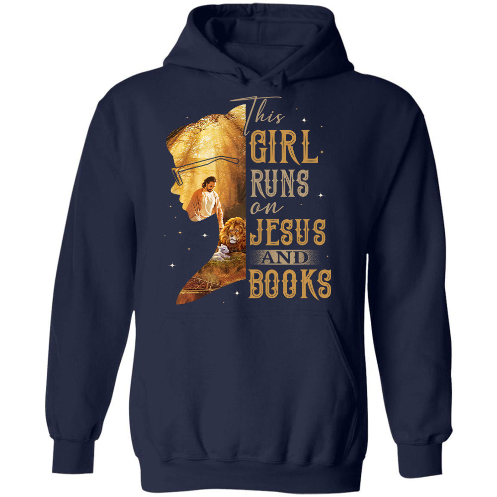 Bookaholic girl, Jesus painting, Lion of Judah, Lamb of God, This girl runs on Jesus an books - Jesus Apparel