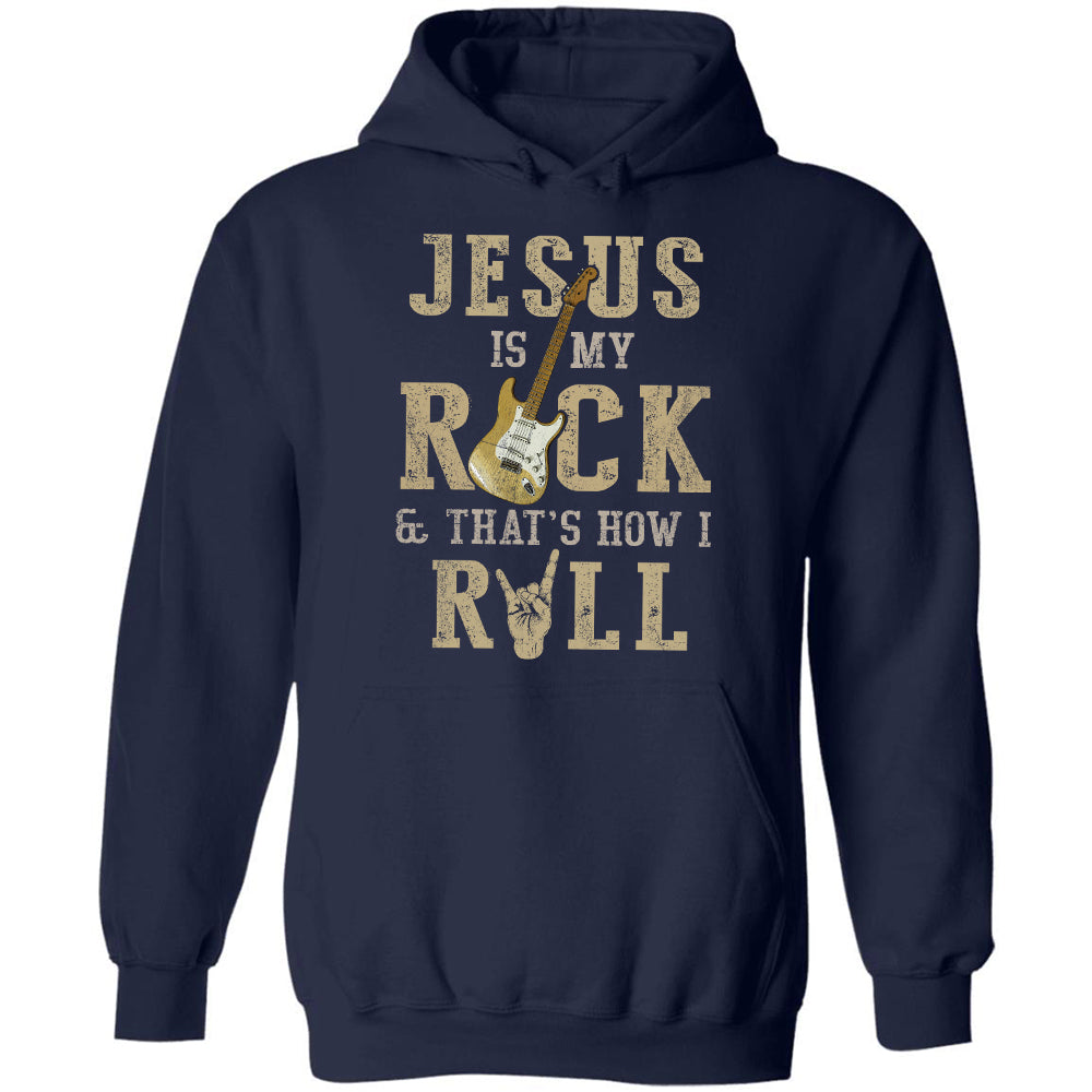 Rock hand sign, Jesus is my Rock and that's how I Roll - Jesus, Guitarist Apparel