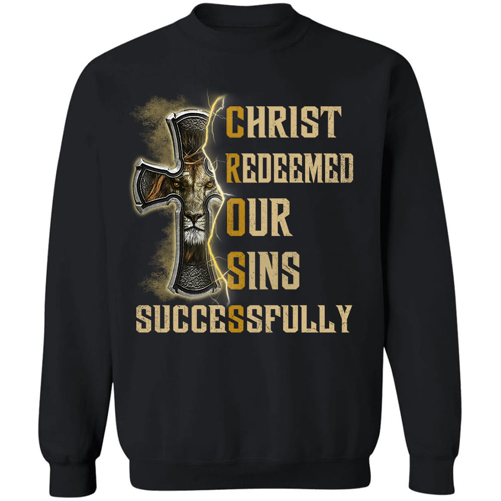 Beautiful cross, Lion painting, Christ redeemed our sins successfully - Jesus Apparel