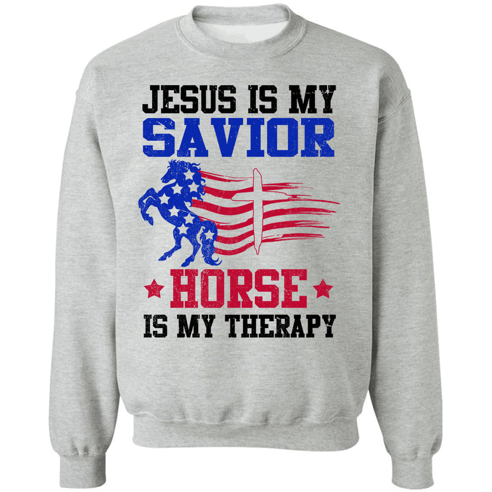 Horse pattern, American flag, Jesus is my savior - Jesus Apparel