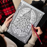 LBKHOUSE Christmas Stained Glass Spiral Bound Coloring Book for Adult