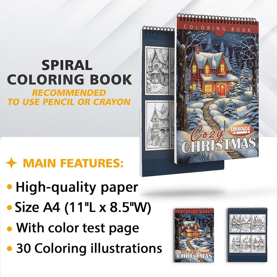 LBKHOUSE Cozy Christmas Coloring Sheets for Adults
