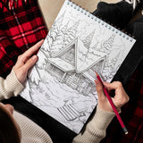LBKHOUSE Cozy Christmas Spiral Bound Coloring Book for Adults