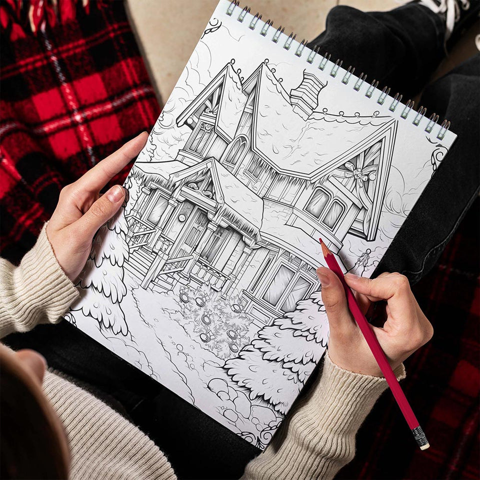 LBKHOUSE Creative Christmas Spiral Bound Coloring Book for Adults