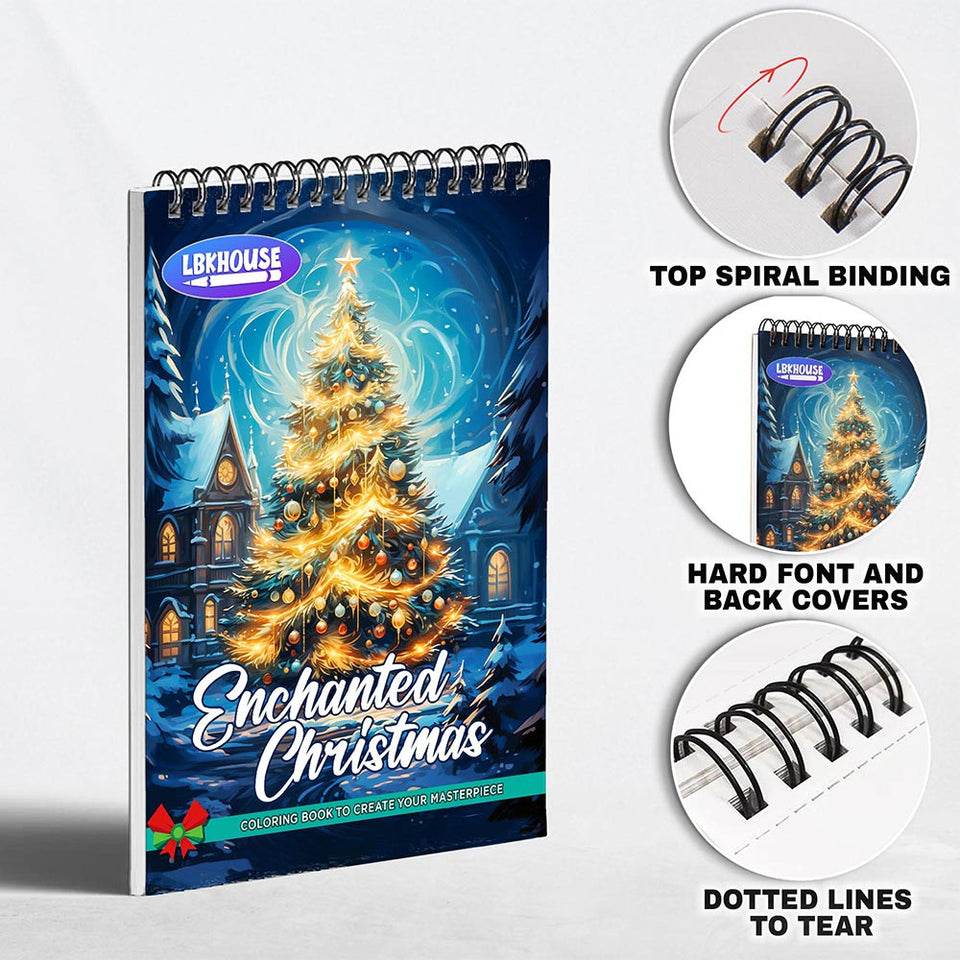 LBKHOUSE Enchanted Christmas Coloring Pages for Adults