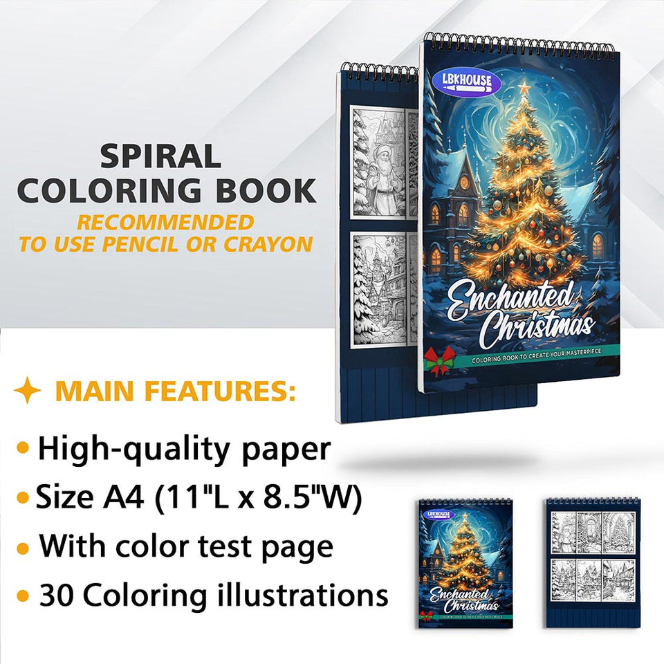 LBKHOUSE Enchanted Christmas Coloring Sheets for Adults