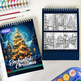 LBKHOUSE Enchanted Christmas Spiral Bound Coloring Book for Adults