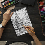 LBKHOUSE Enchanted Christmas Coloring Book Spiral Bound for Adults, Premium Cover