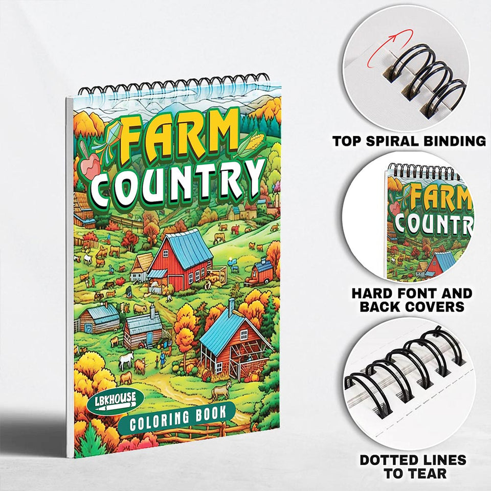 LBKHOUSE Farm Country Coloring Pages for Adult