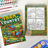 LBKHOUSE Farm Country Spiral Coloring Book for Adult