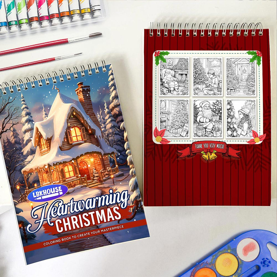 LBKHOUSE Heartwarming Christmas Spiral Coloring Book for Adults