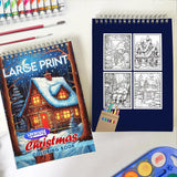 LBKHOUSE Large Print Christmas Spiral Coloring Book for Adults