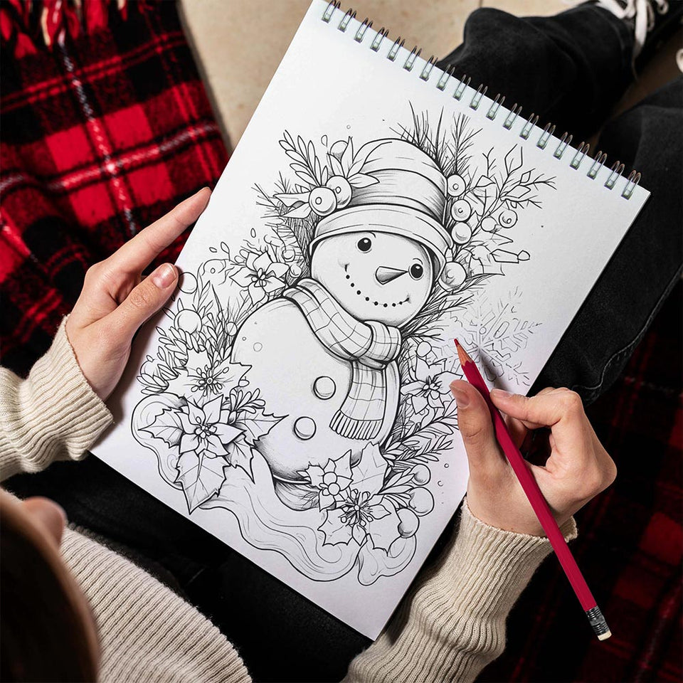 LBKHOUSE Snowman Spiral Bound Coloring Book for Adults