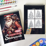 LBKHOUSE Steampunk Christmas Spiral Coloring Book for Adults