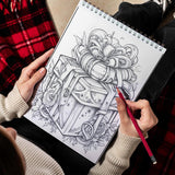 LBKHOUSE Steampunk Christmas Spiral Bound Coloring Book for Adults