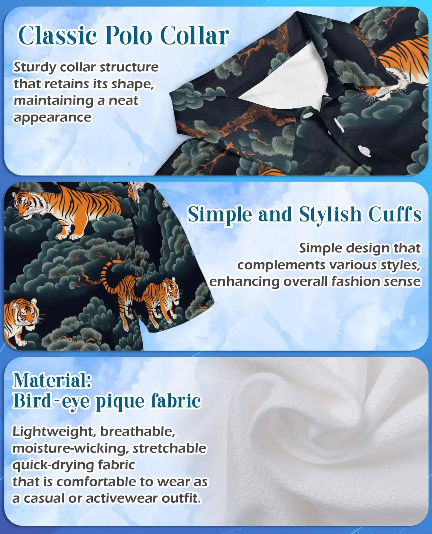 Tiger Hawaiian Polo Shirt – Japanese Style Tiger Forest Pattern Shirt | Azhobbyshop