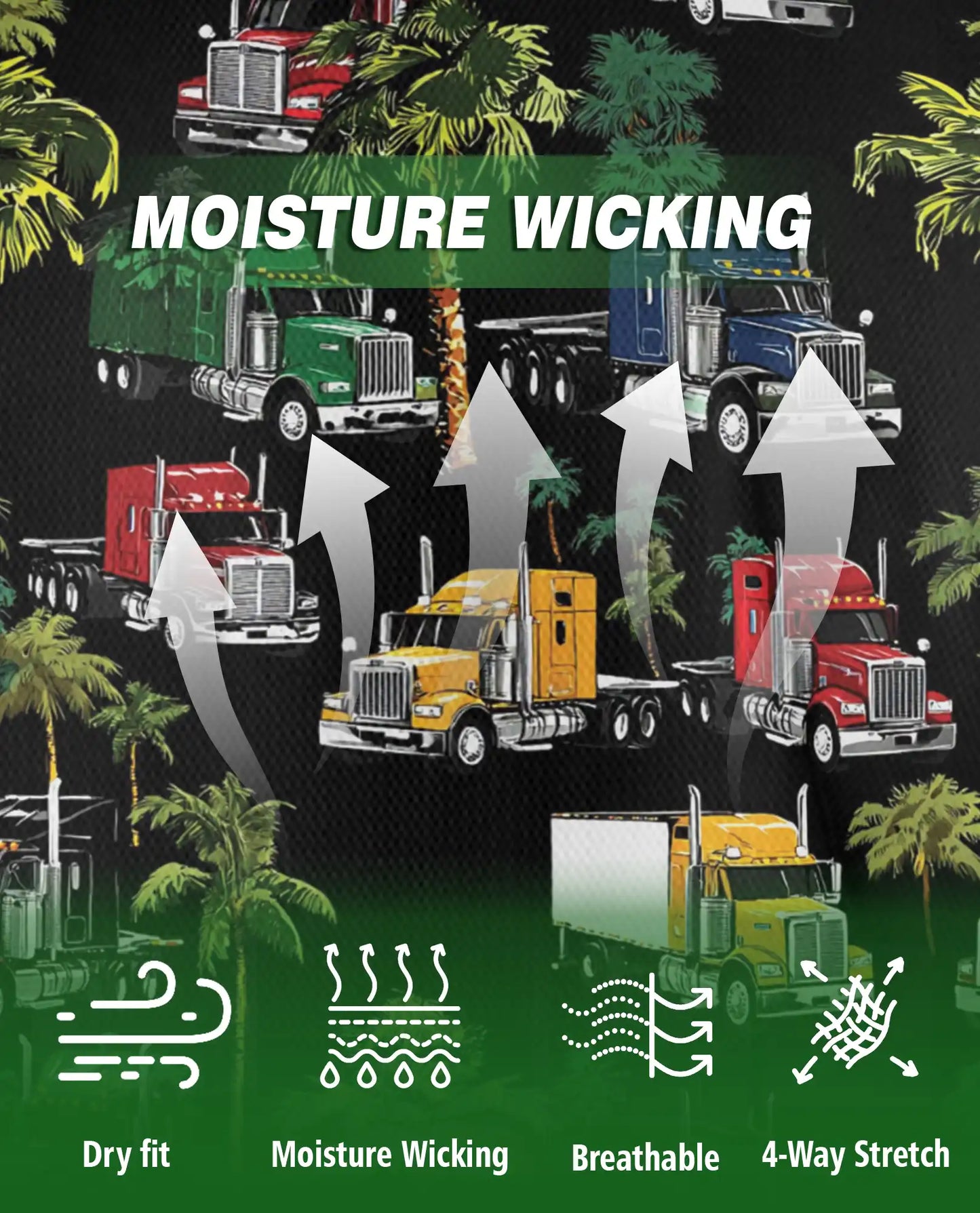 Semi Truck Tropical Palm Tree Polo Shirt | Azhobbyshop