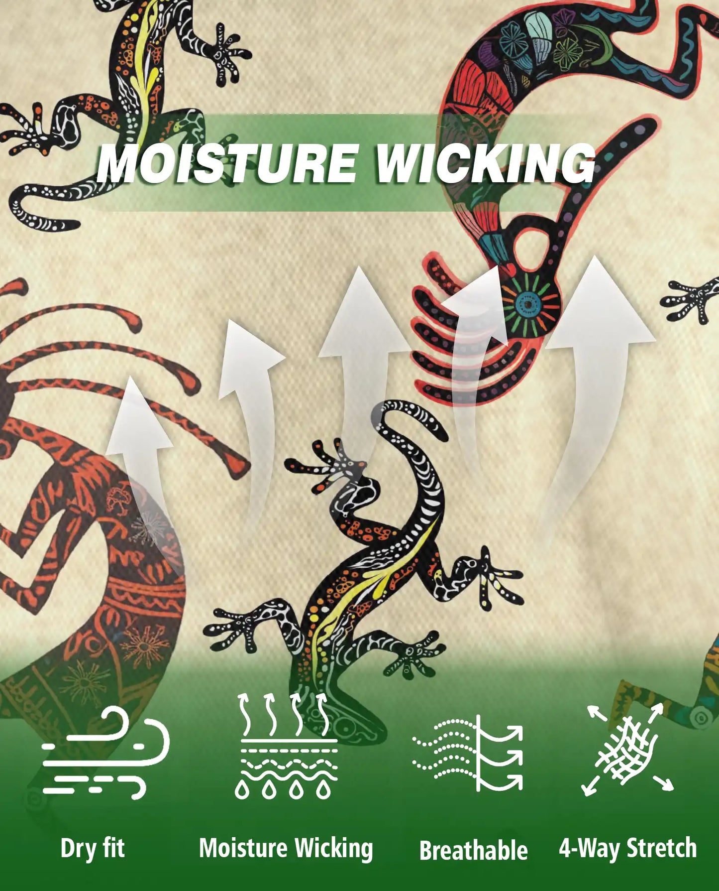 Tribal Kokopelli Lizard Polo Shirt – Native Art Style All Over Print | Azhobbyshop