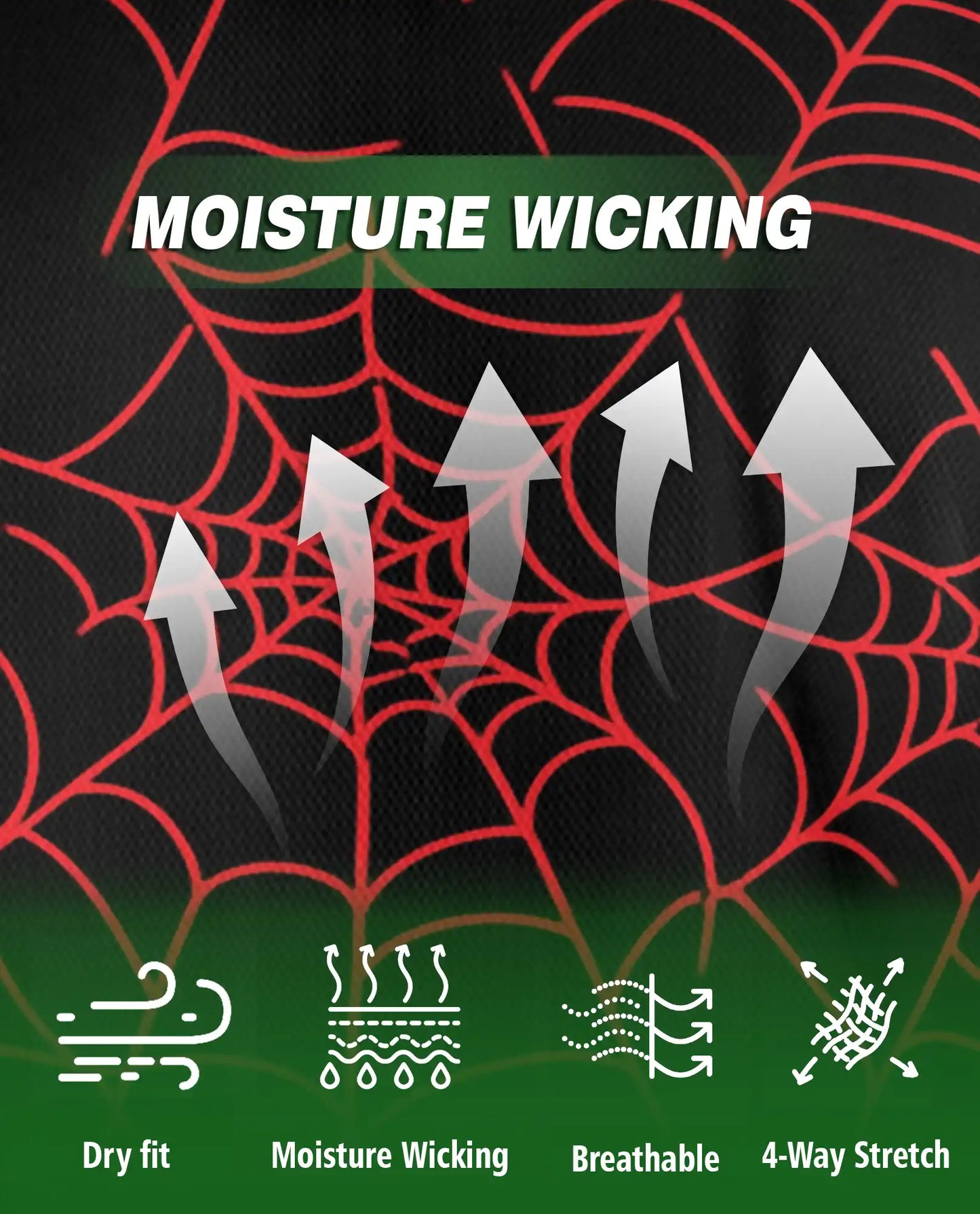 Red Spider Web Polo Shirt – Halloween Gothic Web Print | Azhobbyshop