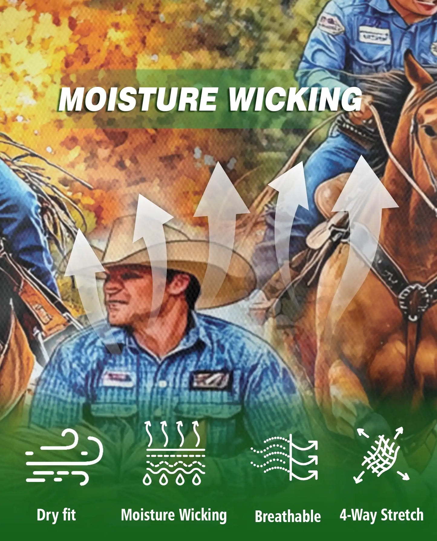 Cowboy Rodeo Horse Polo Shirt – Western Ranch Riding Print | Azhobbyshop